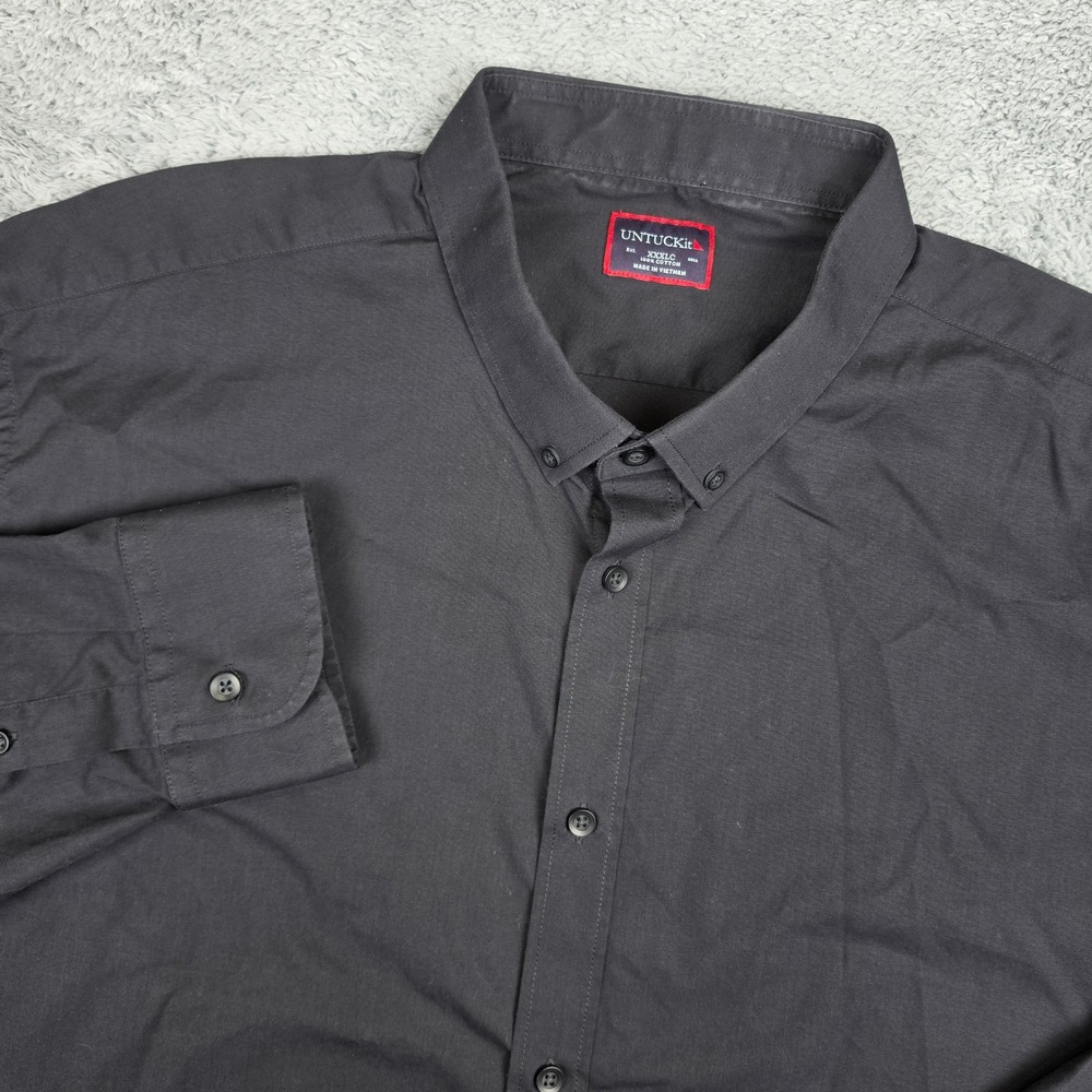 UNTUCKit Shirt Mens 3XL Black Long Sleeve Button Down Classic Fit Cotton Solid
